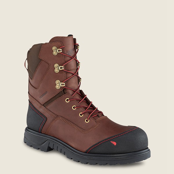 Red Wing Mens Safety Boots - Brnr Xp - 8-inch Insulated Waterproof Toe - Brown/Black - BYS392780